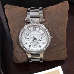 Michael Kors Silver Watch with bling.